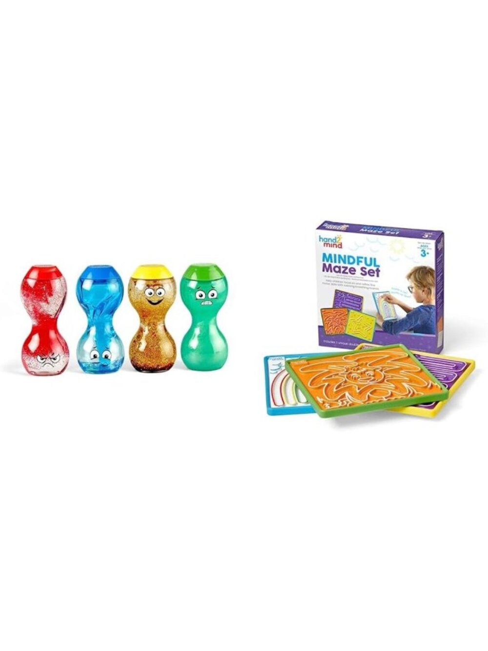 Sensory Bottles & Mindful Maze Boards | Calming Activity Set for Kids